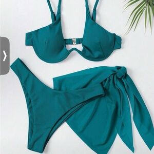 SHEIN Teal Bikini Set with Wrap